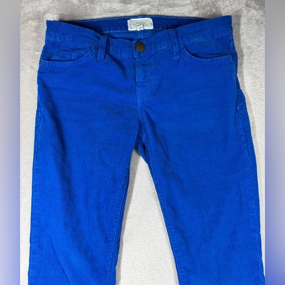 Current/Elliott The Skinny Electric Blue Corduroy Zip Fly Colorful Pants Size 28 - Picture 3 of 16